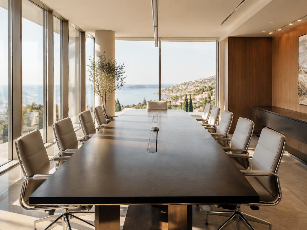 Boardroom overlooking the Mediterranean